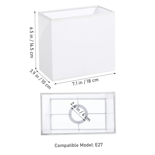 Ciieeo Rectangle Lamp Shade Fabric Table Lamp Shade Cover Simple Replacement Lampshade for Indoor Lighting 7.09X6.50X3.94In - Image 3