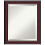 Amanti Art Cherry Wall Mirror 24x20 Dalat Cherry Rectangle Bathroom Mirror for Wall Decor Living Room, Small Traditional Frame, Hangs Horizonally and Vertically, Bathroom Decor, Beveled Edge