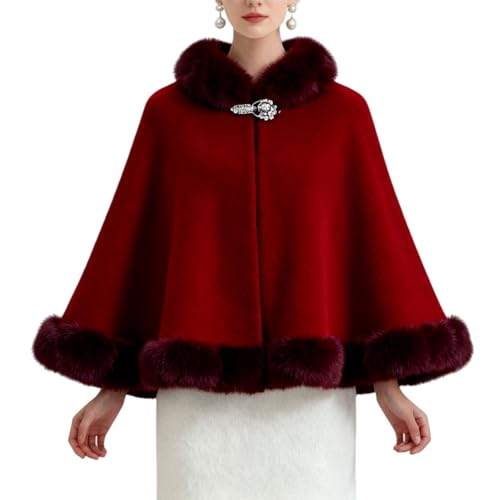Châle en fausse fourrure femme et finitions vintage haute qualité