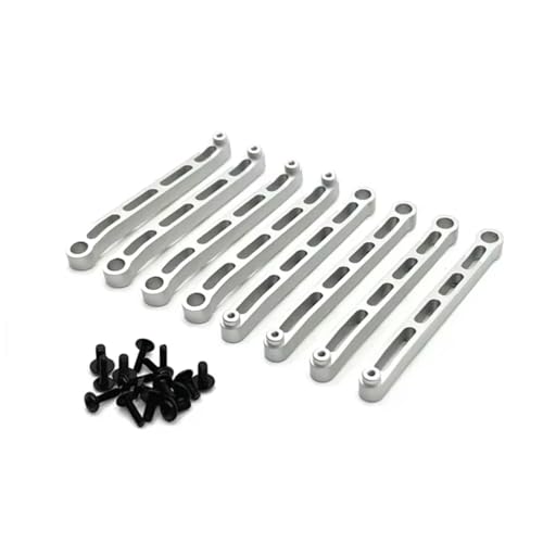 RC修理部品 For MN78 For MN168 1/12 メタルシャーシリンク プルロッドタイセット RCカーアップグレードパーツアクセサリー アップグレード交換修理改造(Silver)