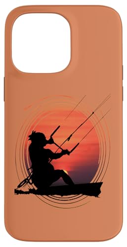Kitesurfer Acción Deportes Acuáticos Silueta Artística Puesta del Sol Carcasa para iPhone 14 Pro MAX