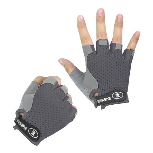 aifitbre Luvas de bicicleta para crianças – Luvas de ciclismo sem dedos, malha antiderrapante de sil