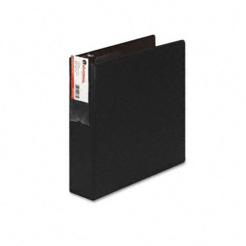 Universal UNV20781 - Raccoglitore ad anelli a D con 3 anelli da 2'', Quaderno ad Anelli, Dossier Porta Documenti, Quadernone ad Anelli, Capacità Deluxe Non Vista, con Porta Etichette, Colore: Nero