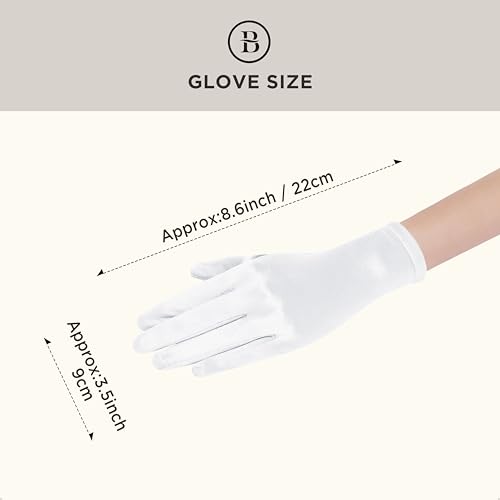 BABEYOND Short Opera Satin Gloves Wrist Banquet Gloves Tea Party Dancing Gloves