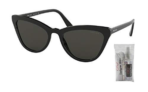 Prada Pr01Vs Catwalk 1Ab5S0 56M Black/Grey Cat Eye Sunglasses For Women + Bundle With Designer Iwear Eyewear Kit #TOP1