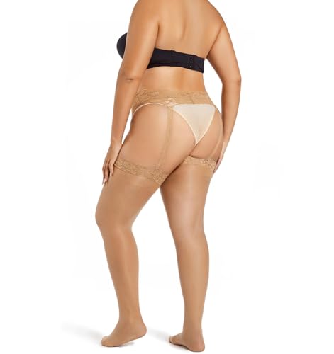 Women's Lace Suspender Tights Plus Size Sexy Sheer Garter Tights Ultra-Thin Garter Stockings3