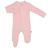 Magnetic Me Footie Pajamas Soft Modal Baby Girls Sleepwear Quick Magnetic Fastener Sleeper Solid Pink Dogwood 9-12 Months