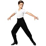 CHICTRY Turnanzug Jungen Turnanzug Kinder Jungen Latein Tanhemd Mit Hose Set Latein Tanzkostüm Tanzbody Kinder Schwarz Tanzkostüme Silvester Weiß 122-128