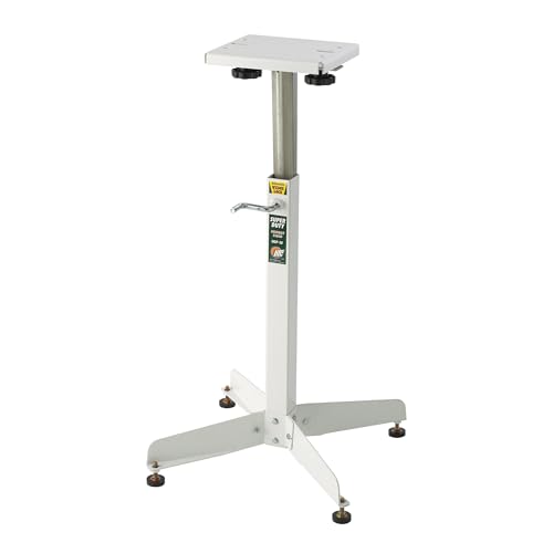 HTC Bench Grinder Stand Adjustable Height From 25 to 41 Inch Heavy Duty 500 lb Capacity Universal Power Tool Stand White HGP-10