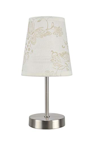 Aspen Creative 40085-9, 1-Pack Set-1 Light Candlestick Table Lamp, Contemporary Design In Satin Nickel, 10" High, Butterfly #TOP20