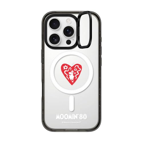 CASETiFY �C���p�N�g�����O�X�^���h MagSafe�Ή� iPhone 16 Pro �P�[�X [�L�b�N�X�^���h / 2m����̗����������N���A (MIL�K�i3�{����) /Moomin Co-Lab] - Moomin in Heart Case - 