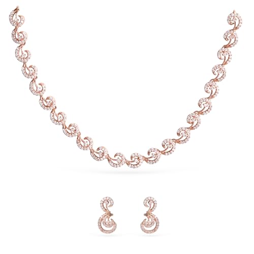 Image of Rubans Necklace Set American Diamond Cubic Zirconia Jewellery Gift for Women & Girls