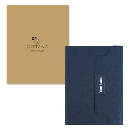Image of Giftana Personalized Diary with Name, Customized Leather Notebook Diary with Magnetic Flip Lock, A5 Size, 192 Ruled Pages Office Diaries for Writing, New Year Corporate Gifts for Employee (Black 5)