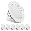 Spot Led Encastrable Dimmable, Extra Plat,Encastré Lampe Plafonnier, 6W 500lumen, Equivalent 60W Incandescence,Blanc Neutre 4000K,Aluminium Rond en Métal, Pour Salle de Bain, Salon, Lot de 6