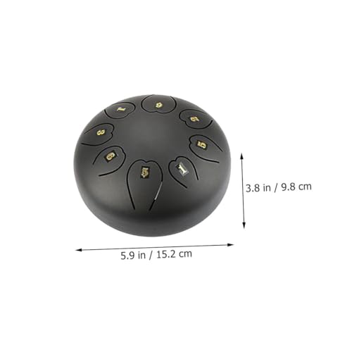 Tambor de percusión metálico negro portátil para principiantes miniatura 7