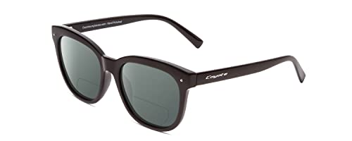 Coyote Cheyenne Designer Polarized Bi-Focal Sunglasses in Gloss Black/Grey +2.002
