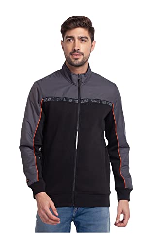 Image of Spykar Men's Cotton High Neck Sweatshirt