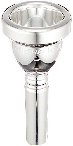 Bach 3411FGM Large Shank Tenor & Bass Trombone Mouthpiece, Silver Plated, 1-1/4 GM