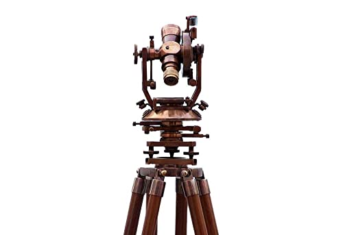 Floor Standing Antique Brass Theodolite 62"