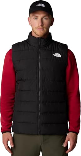 The North Face Men's Aconcagua 3 Insulated Vest - Wind Resistant, Water Repellent, 600 Fill Waterfowl Down Insulation, TNF Black-NPF, Large