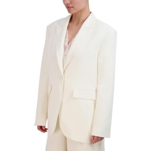 BCBGMAXAZRIA Women's V Neck Relaxed Style Oversized Blazer