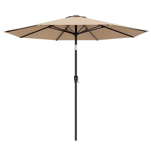 AreShark 9 FT Patio Umbrella for Outdoor, Outdoor Umbrella with Push Button Tilt and Crank, Outdoor...