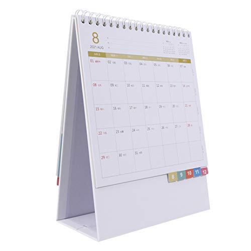 Amosfun Calendário de Mesa 2021 Calendário de Parede de Mesa 12 Mensal Mesa Calendário Flip Planner
