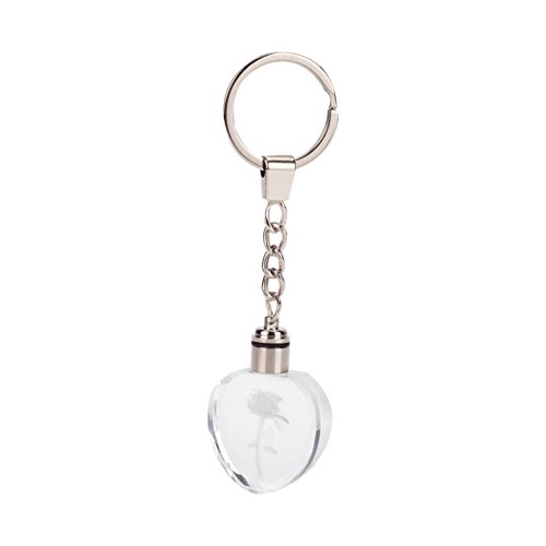 Preisvergleich Produktbild Schlüsselanhänger LED Rose Schlüsselbund Paar Anhänger Geschenk Valentinstag für Sie und Ihn Freund / Freundin (Modell 3)