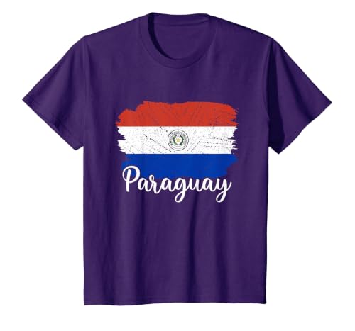 Paraguay Flag Men Women Kids Paraguay Country T-Shirt, Youth, Purple, 2T