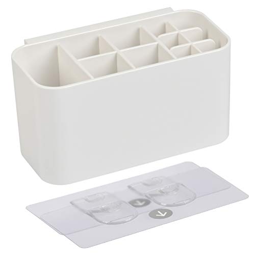Preisvergleich Produktbild FOCCTS Selbstklebend Zahnbürstenhalter Kunststoff Zahnbürstenständer mit 11 Fächern, Badezimmer Zahnbürstenhalter, Steckplätze für elektrische Zahnbürsten Zahnpasta Zahnbürstenköpfe