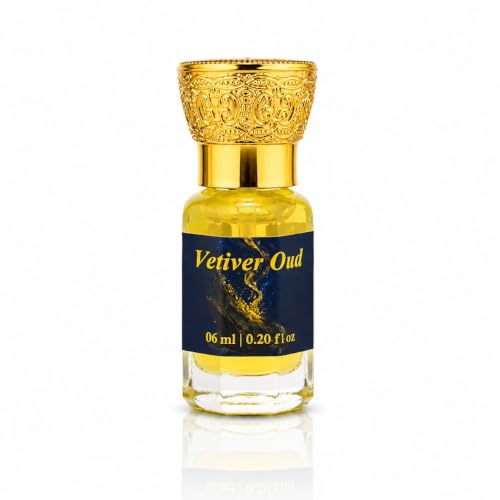 Image of ALY'SIAN Vetiver Oud Luxury Attar Perfume Oil for Men & Women, 6ML Long Lasting Non Alcoholic Roll On, Woody Earthy Fragrance, Premium Concentrated Perfume Oil, Rich Attar, Unisex Perfume Gift for Daily Wear, Office, Travel and Special Occasions (VETIVER OUD 6 (ML))