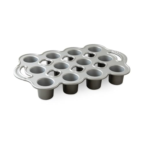 Nordic Ware Cast Aluminum Petite Popover Pan 1/4 Cup Each 12 Cavity Silver/Gray