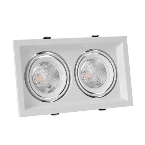 Jadssox Foco de Techo LED Cuadrado empotrable con rotación de 45°, Foco empotrable direccional para Techo Inclinado, lámpara de Acento para Sala de Estar, Dormitorio y Pasillo.