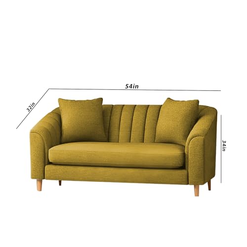 Image of Doraldo 3 + 2 Seater Sofa Set for Living Room (Yellow) Premium Fabric Sofa