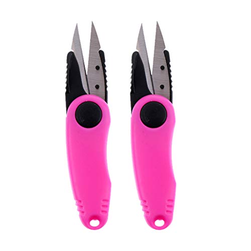LEIPUPA 2 Pieces Rose Red Sewing Trimming Scissors Nipper Fishing Line Thread Cutter