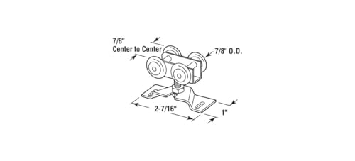 Rodillo de puerta para clóset CRL N7449 de nylon de 7/8", con soporte de acero estampado miniatura 4