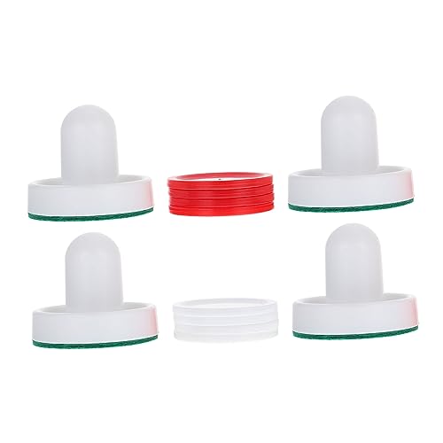 CONGARTENO 2 Juegos Empujadores de Hockey de Aire Plástico con Pucks Rojos y Blancos Accesorios para Mesa Mini Hockey para Fiestas y Reemplazo