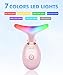 SDKWDH Red-Light-Therapy-for-Face-and-Neck, 7 Color Face Massager Tool for Wrinkles, Double Chin, Vibrating Facial Massager with Thermals for Skin Care, Glossy Pink