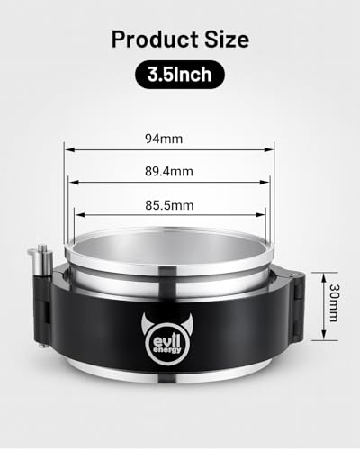 EVIL ENERGY V Band Aluminum, Quick Release V Band Clamp with Flange Intake Intercooler Pipe Clamp (1, 3.5") - Image 3