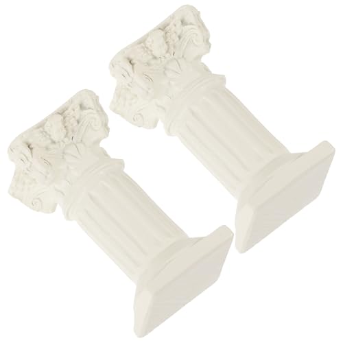 VANZACK 2Pcs Retro Mini Roman Pillar Statues Craft Home Ornaments Nordic Style Decorative Columns for Balcony Living Photography Props
