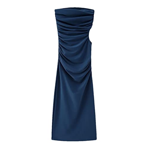 Ensemble jupe droite mi-mollet et haut asymétrique solide pour femme en taille L
