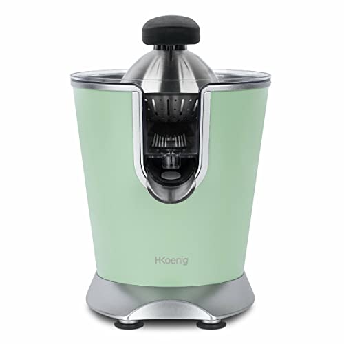 H.Koenig Presse Agrumes Electrique Levier Professionnel INOX Pastel AGR88 sans BPA Automatique Puissant Bec Anti Gouttes Compatible Lave Vaisselle