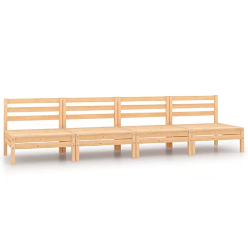 Catherinol Sofás Central de jardín 4 Unidades, Respaldo Sofa, Sofa Exterior, Sofa De Jardin, Sofa De Palets, Terraza Exterior Chill out, Madera Maciza de Pino