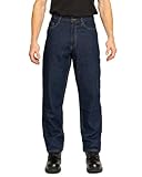 FULL BLUE 5 Pocket Denim Jeans, Straight Legs, Sits at Waist, Relaxed Thighs, Dark...