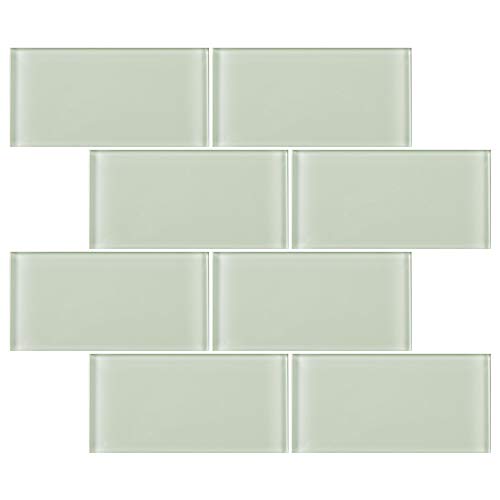 TCSAG-09 3x6 Soft Mint Glass Subway Tile -Kitchen and Bath