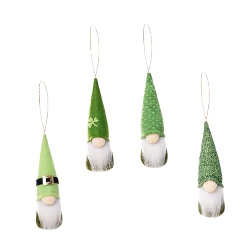 Cabilock 4 Piezas Adorno de Anciano sin Rostro muñeco de Peluche trébol Adornos decoração casa decoración casa Colgantes de jardín exquisitos Colgantes con Tema de trébol paño