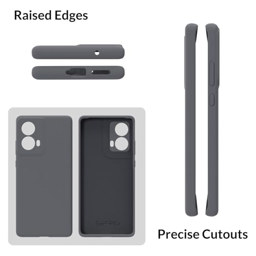 Image of SPRIG Compatible with Moto G85 Premium SilkTone (Liquid Silicone) Back Cover Drop Tested Shock Proof Mobile Case for Men, Women, Boys and Girls with Camera Protection (Dark Grey)