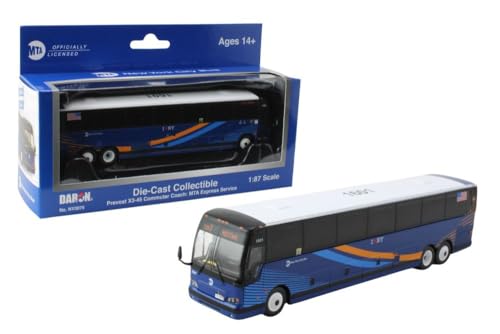 Autobús Prevost X345 a escala 1/87 azul y dorado