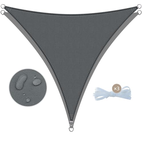 Toile ombrage imperméable triangle 4m anthracite protection 95% UV