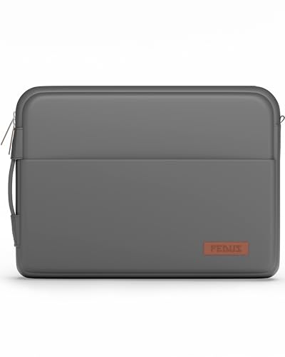 Image of FEDUS ORO Premium Vegan Leather Laptop Sleeve Bag Case 13.3 inch, Shockproof Office Laptop Cover Pouch Carrying Bag with Accessory Pocket & Handle for MacBook, HP, Dell, Lenovo, Asus for Men & Women